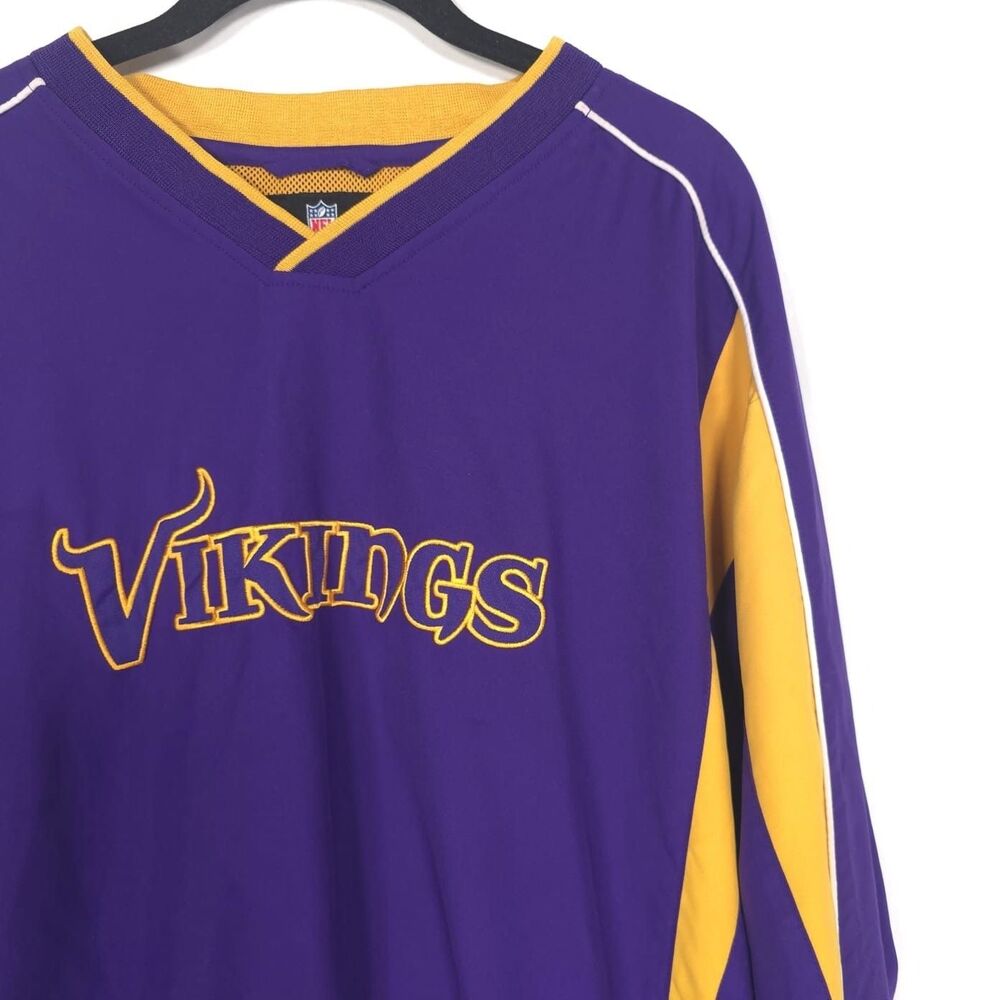 Minnesota Vikings NFL Team‎ Apparel Size XL Embroidered Pullover Jacket Vintage - Picture 9 of 10